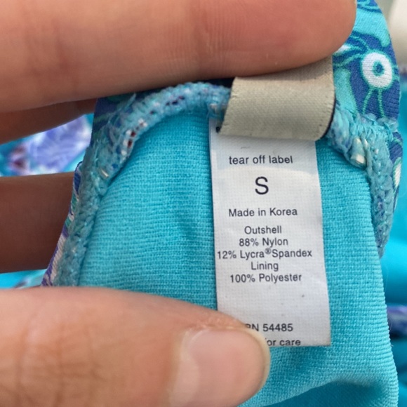 American Eagle Blue Multi Floral Ruffle Bikini Set SZ S - Picture 9 of 9